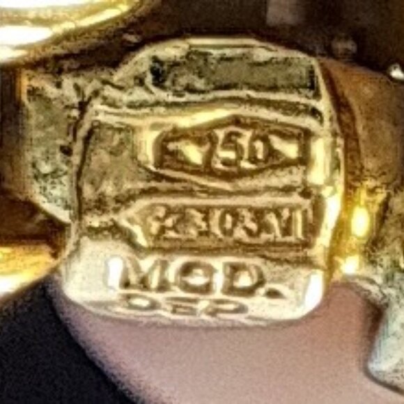 FOPE 18K White Yellow Gold Twist Snake Blue Green Cabochons VTG 1989 RARE - Picture 11 of 12